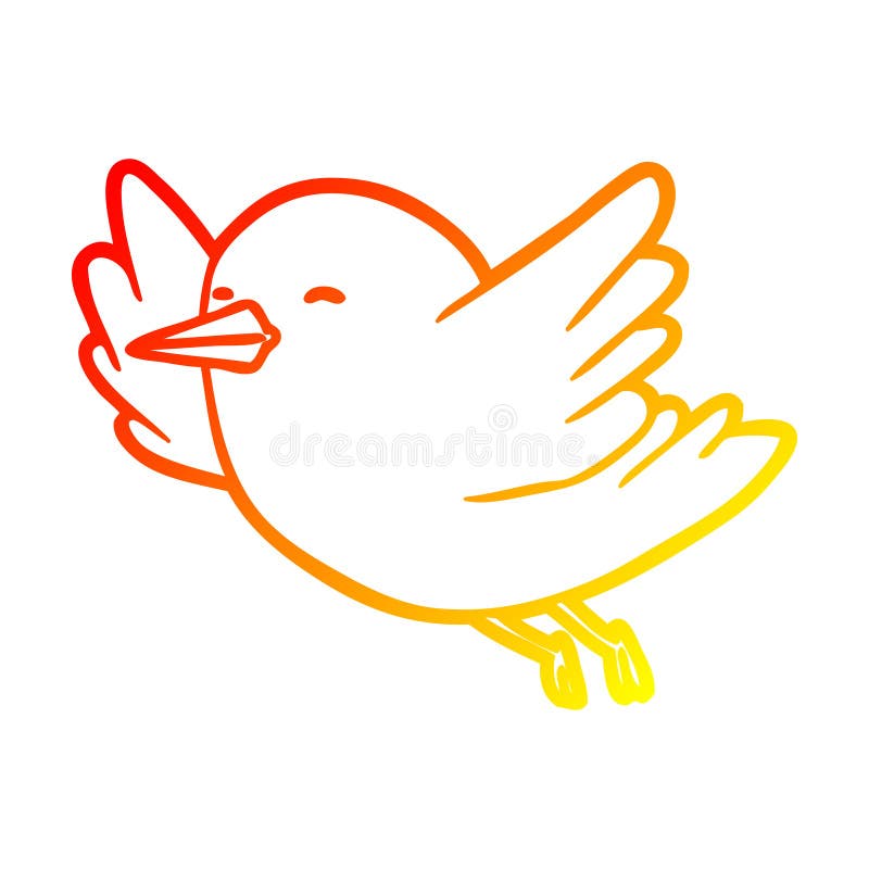 A Creative Warm Gradient Line Drawing Bird Flying Stock Vector -  Illustration of flying, cartoon: 152121014