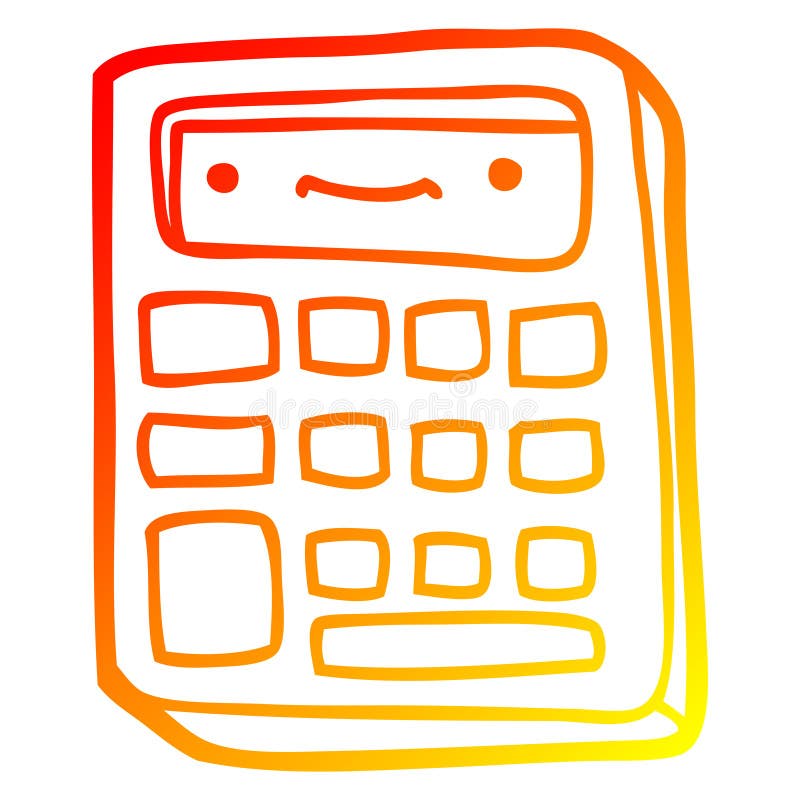 A Creative Warm Gradient Line Drawing Cartoon Calculator Stock Vector - Illustration of spectrum, objects: 151811105 A Creative Warm Gradient Line Drawing Cartoon Calculator Stock Vector - Illustration of spectrum, objects: 151811105