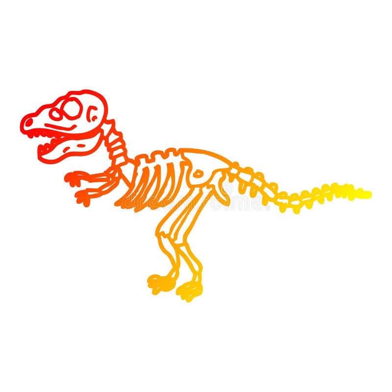A Creative Warm Gradient Line Drawing Cartoon Dinosaur Bones Stock Vector -  Illustration of cheerful, fossil: 152153820