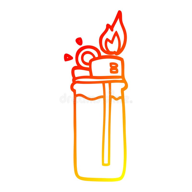 A Creative Warm Gradient Line Drawing Cartoon Disposable Lighter Stock