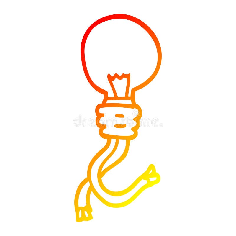 A creative warm gradient line drawing cartoon electric light bulb