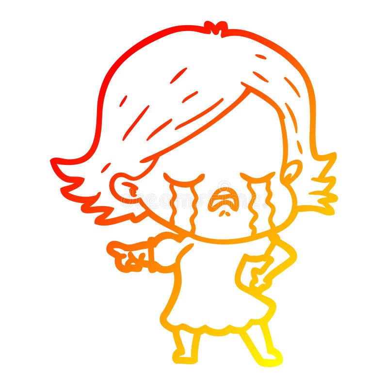Woman Female Girl Crying Tears Sad Upset Cute Cartoon Warm