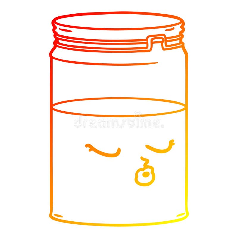 A creative warm gradient line drawing cartoon glass jar