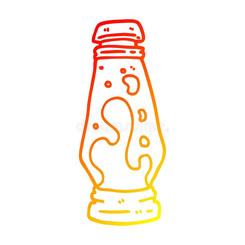 A creative warm gradient line drawing cartoon lava lamp