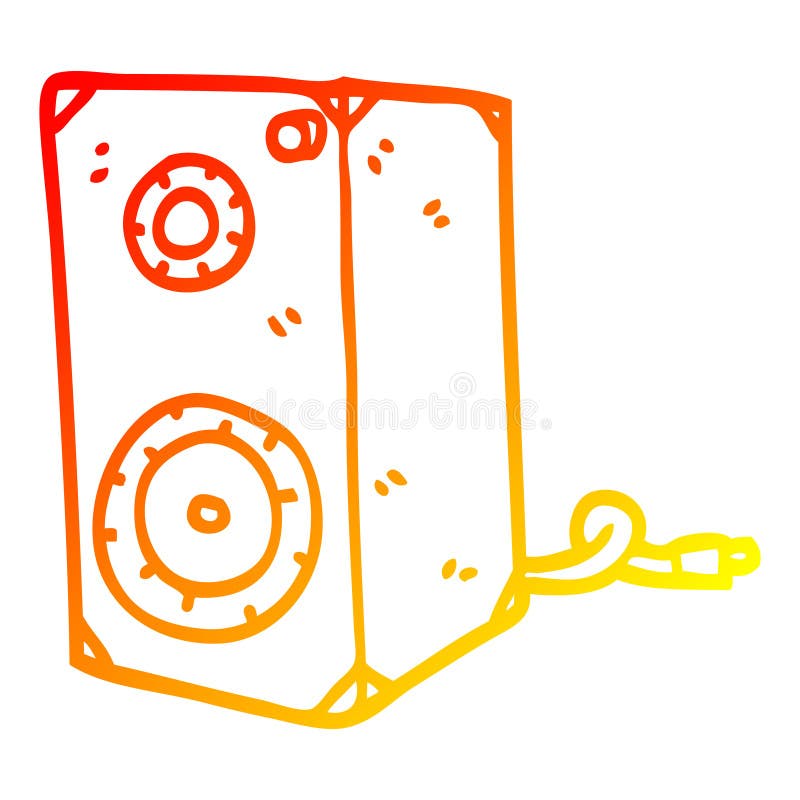 A Creative Warm Gradient Line Drawing Cartoon Speaker Box Stock Vector -  Illustration of drawn, sound: 151537616