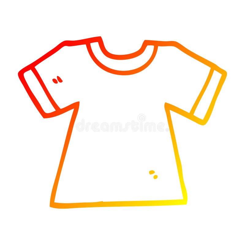 A creative warm gradient line drawing cartoon tee shirt