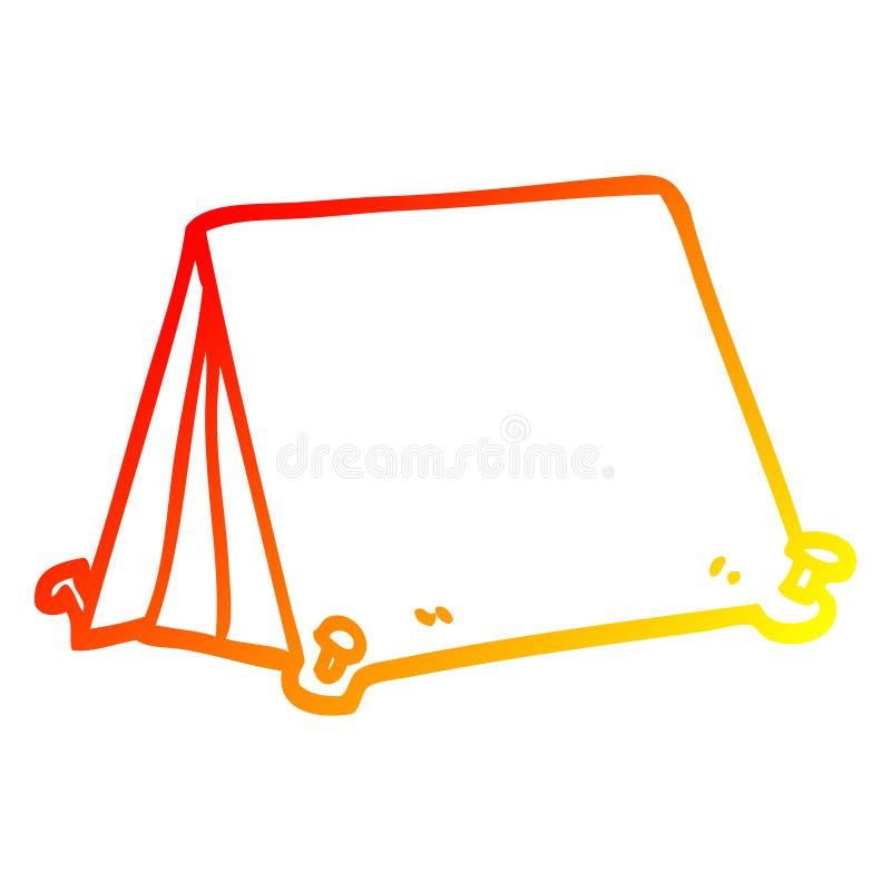 A creative warm gradient line drawing cartoon tent