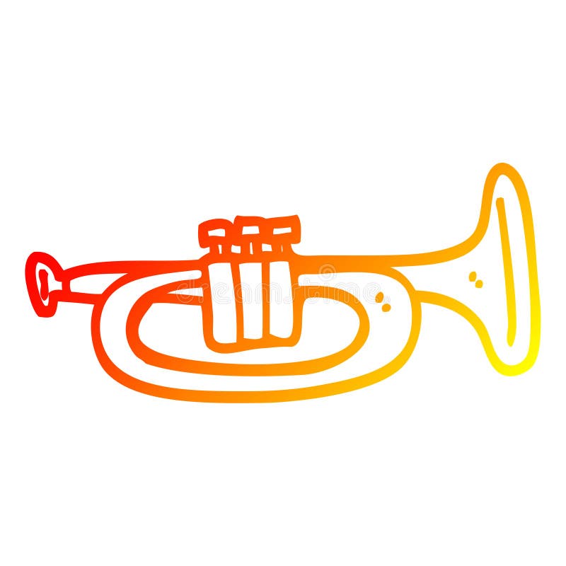 A Creative Warm Gradient Line Drawing Cartoon Trumpet Stock Vector - Illustration of traditional, clipart: 152123538 A Creative Warm Gradient Line Drawing Cartoon Trumpet Stock Vector - Illustration of traditional, clipart: 152123538