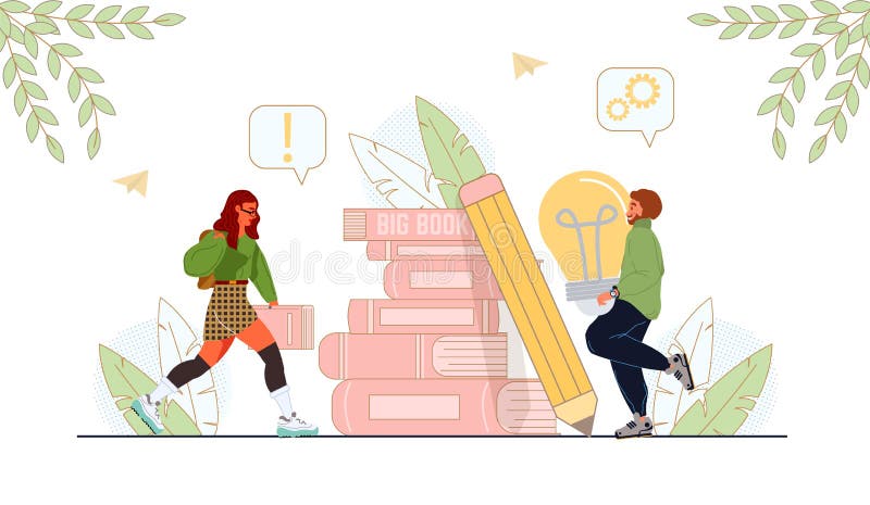 Creative young people collaboration internship vector illustration