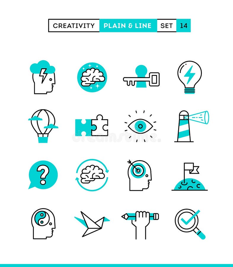 Creativiteit, verbeelding, probleem het oplossen, meningsmacht en meer P stock illustratie Creativiteit, verbeelding, probleem het oplossen, meningsmacht en meer P stock illustratie