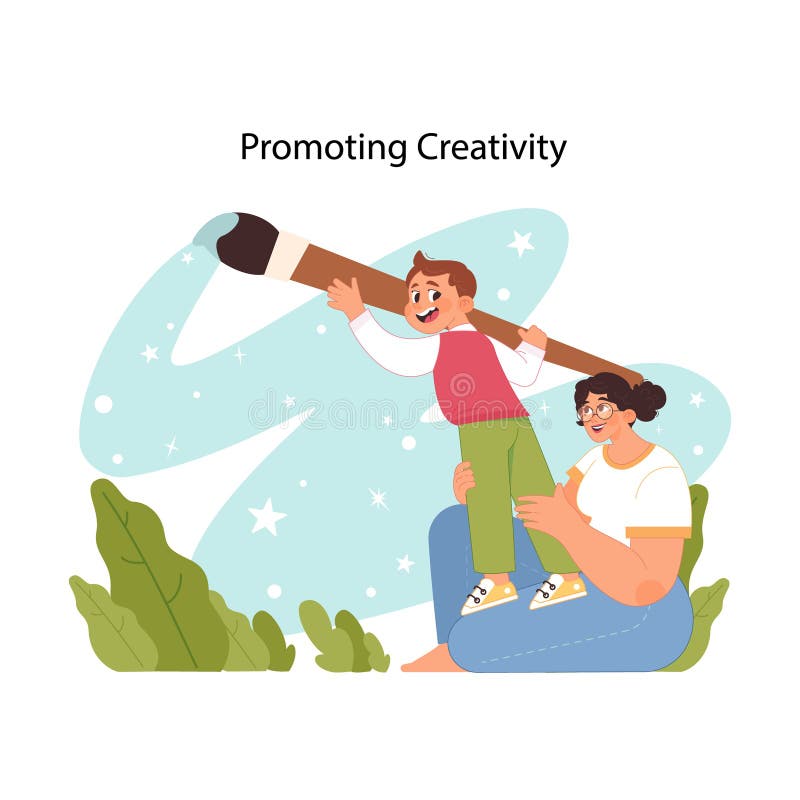 Creativity boost concept. Flat vector illustration royalty free illustration
