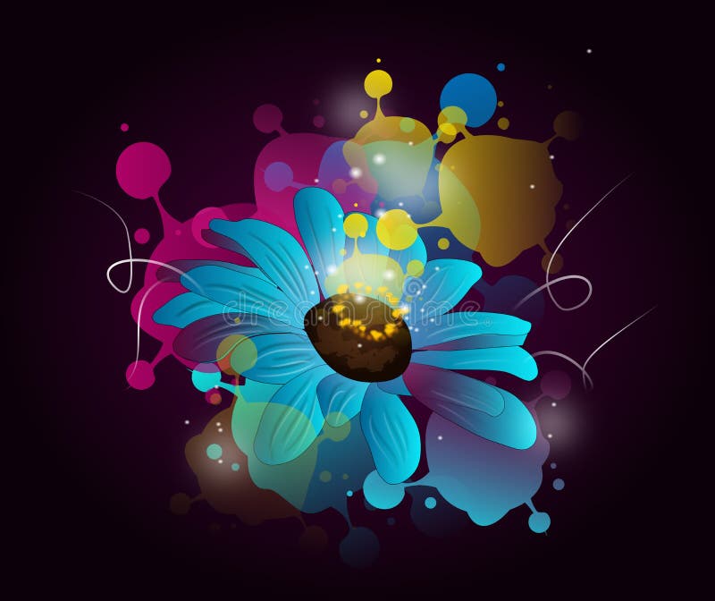 Creativity colorful flower stock illustration. Illustration of night