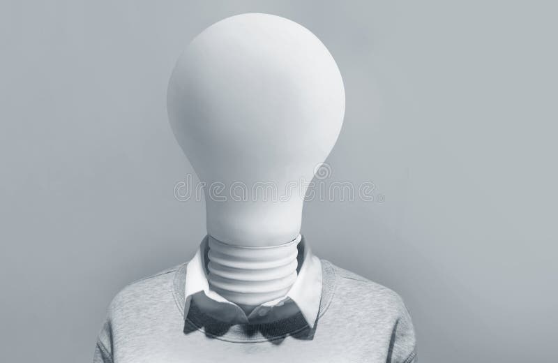 Creativity concepts with human lightbulb. business inspiration stock illustration
