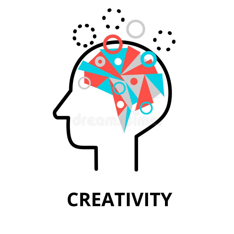 Creativity icon, flat thin line vector illustration vector illustration Creativity icon, flat thin line vector illustration vector illustration