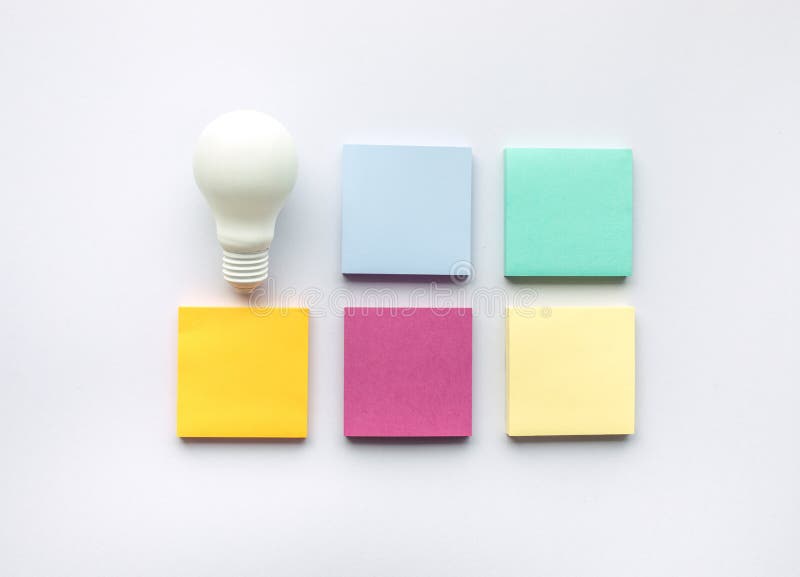 Creativity inspiration concepts with lightbulb and notepaper