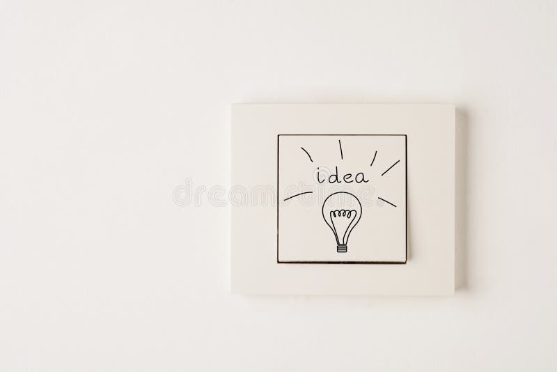 Creativity inspiration,ideas concepts with electric switch white wall background. Flat lay design. Creativity inspiration,ideas concepts with electric switch royalty free stock image Creativity inspiration,ideas concepts with electric switch white wall background. Flat lay design. Creativity inspiration,ideas concepts with electric switch royalty free stock image
