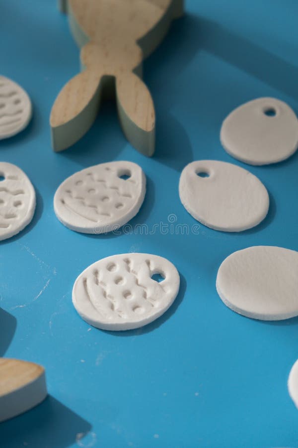 Creator is Using White Air Dry Clay for Making Decor To EASTER Holiday