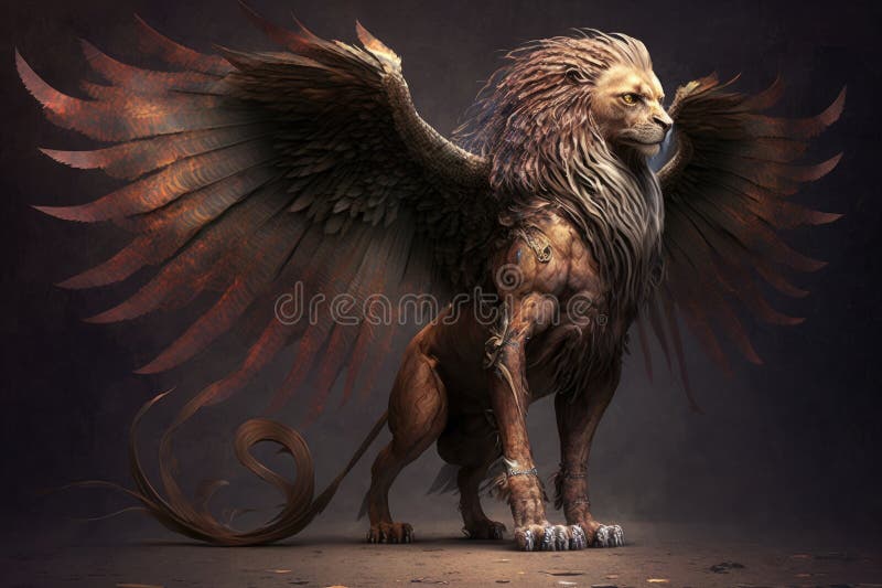 A Creature with the Body of a Lion, the Wings of an Eagle Background ...