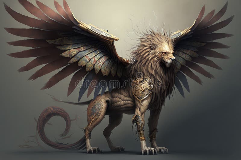 A Creature with the Body of a Lion, the Wings of an Eagle Background ...