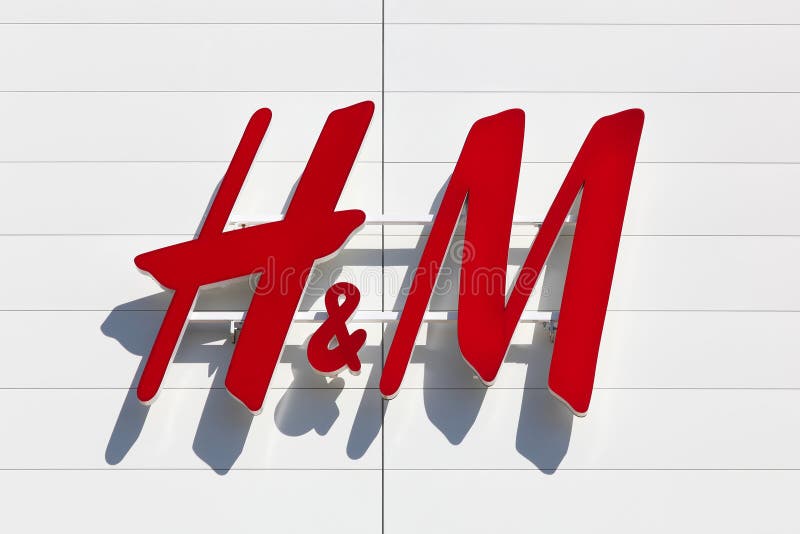 H & M logo on a facade editorial image. Image of branch - 190643580