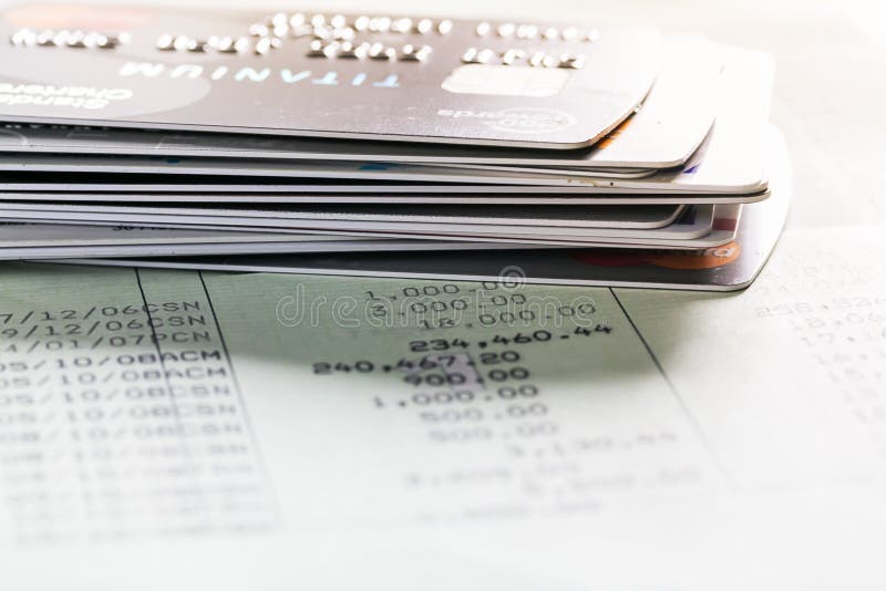 Credit card on book bank stock photo. Image of buying 166768232