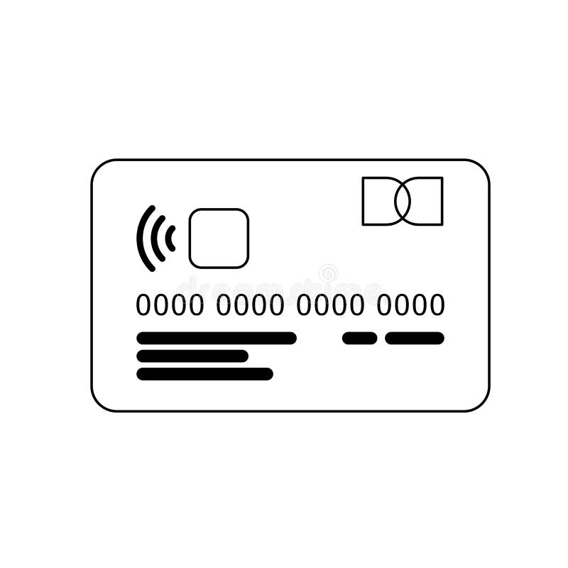 Credit card icon. Line art stock vector. Illustration of line 191051091