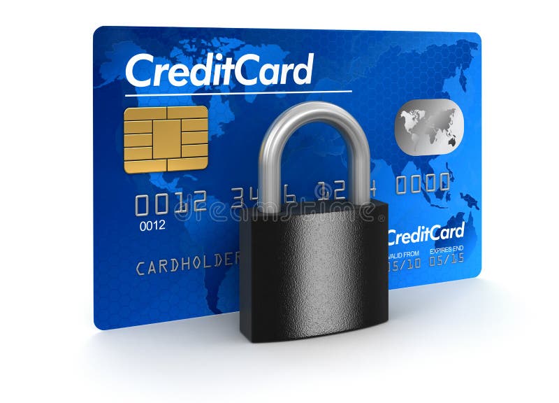 Credit Card And Lock Clipping Path Included Stock Illustration Illustration Of Lock Shape 34272255