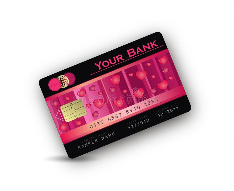 Credit card Love heart stock vector. Illustration of check - 22658127