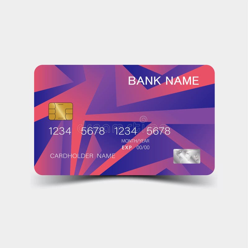 Credit Card Design. With Inspiration From The Abstract. Mix Red Purple And Blue Green Color On ...