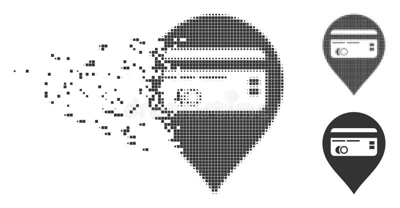 Credit Card Pointer Decomposed Pixel Icon royalty free illustration