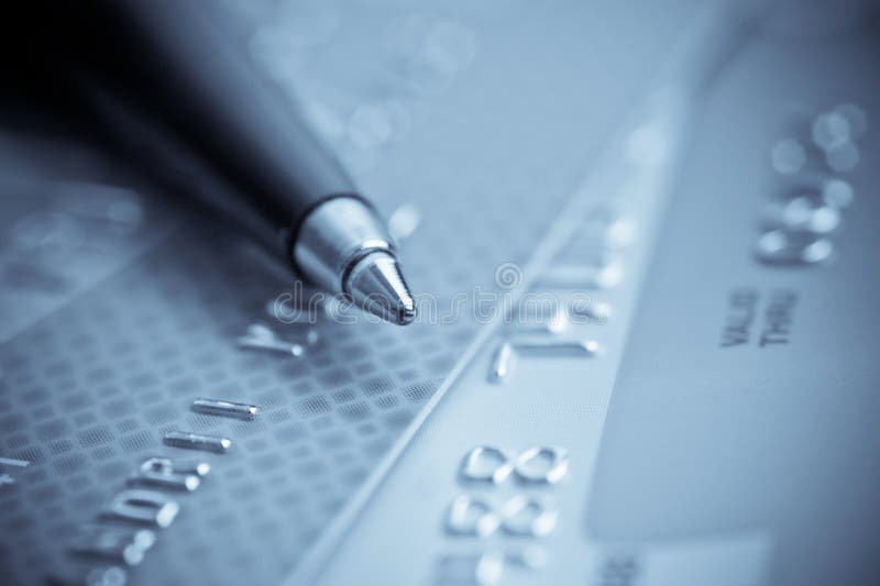 Credit cards and pen royalty free stock photo