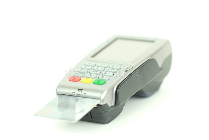 Credit cards reader stock images