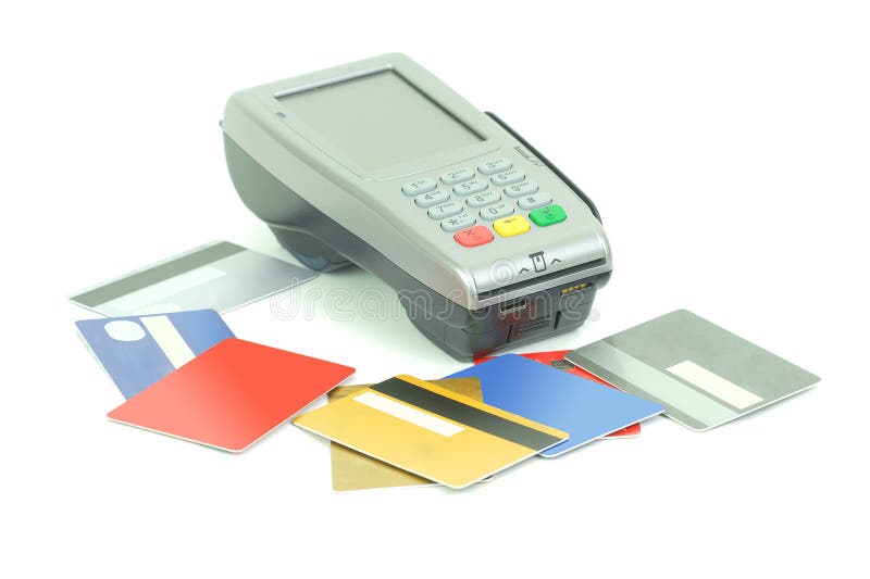 Credit cards reader royalty free stock photo