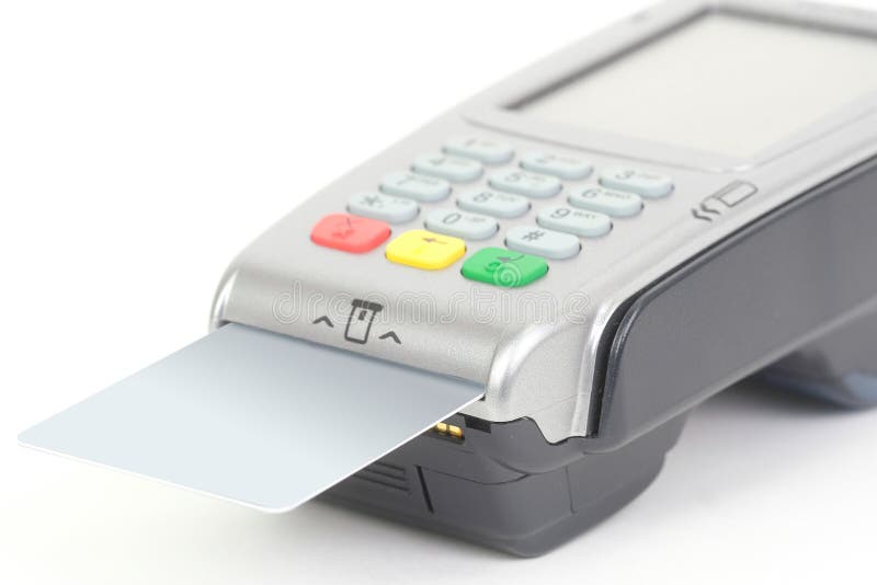 Credit cards reader stock photography