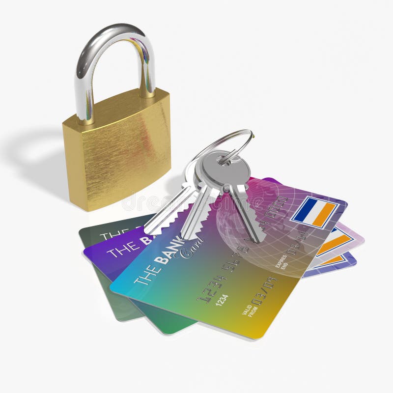 Credit cards and security vector illustration