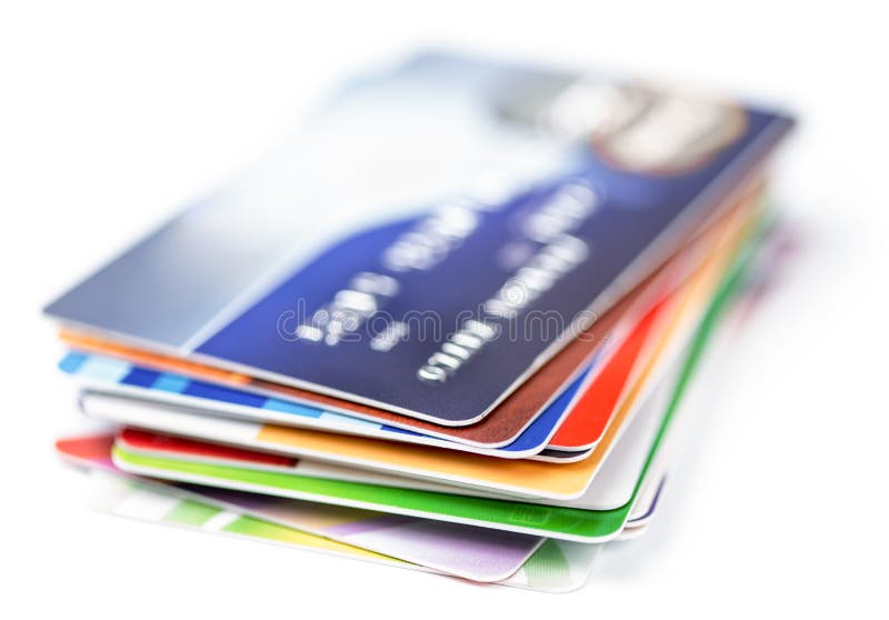 Credit cards stack royalty free stock photography