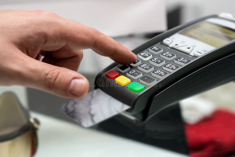 Credit or debit card password payment. Customer hand is entering. Personal identification number in shop or supermarket. Payment terminal keypad, pin. Buy and stock images Credit or debit card password payment. Customer hand is entering. Personal identification number in shop or supermarket. Payment terminal keypad, pin. Buy and stock images