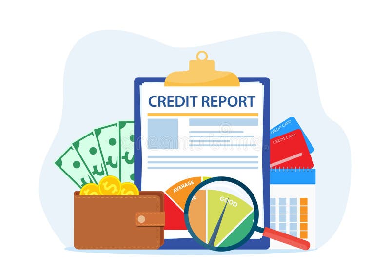 Credit report document concept. royalty free illustration