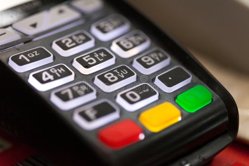 Creditcardpos terminal, toetsenbordclose-up royalty-vrije stock fotografie Creditcardpos terminal, toetsenbordclose-up royalty-vrije stock fotografie
