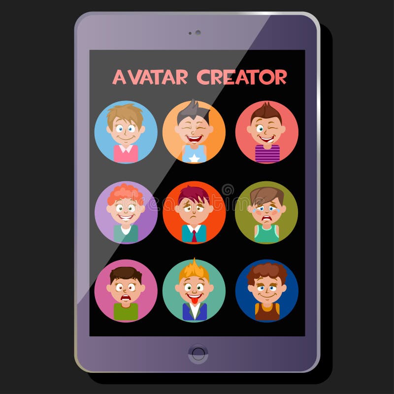 Cree un avatar lindo, las emociones y los peinados ilustración del vector Cree un avatar lindo, las emociones y los peinados ilustración del vector