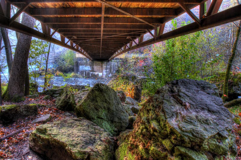 Creek and Bridge in HDR stock photo. Image of creek, peaceful 27606508