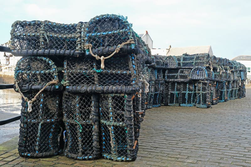 Creels stacked in the docks