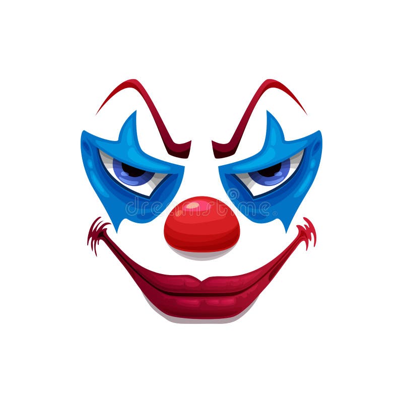 Creepy Clown Face Vector Icon, Smiling Funster Stock Vector ...