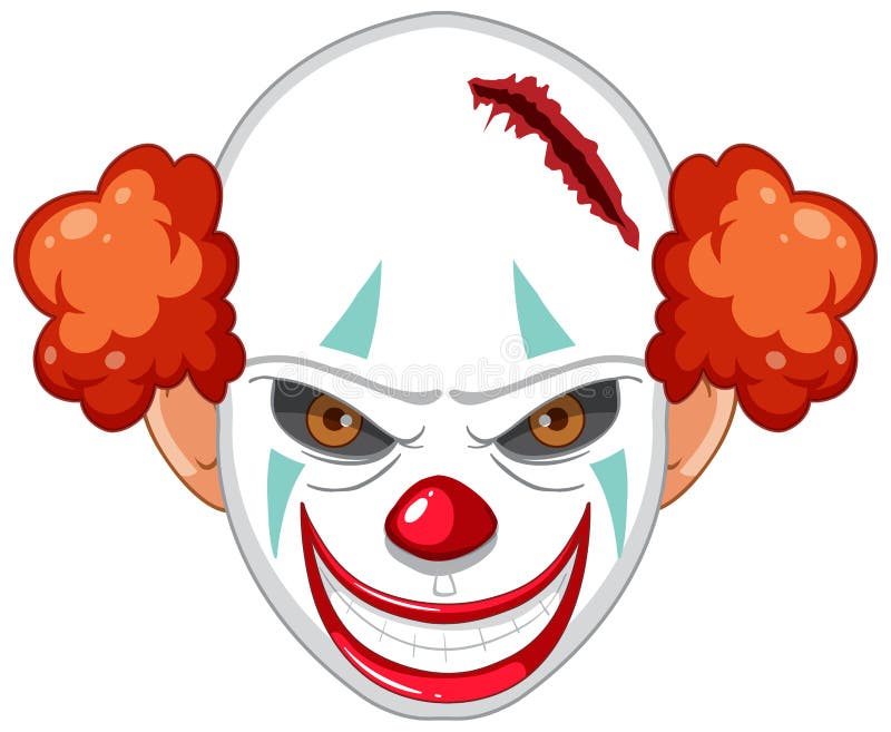 Scary Face Creepy Clown White Background Stock Illustrations – 318 ...