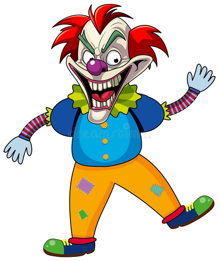 Creepy Joker Cartoon Character Stock Vector - Illustration of creepy ...