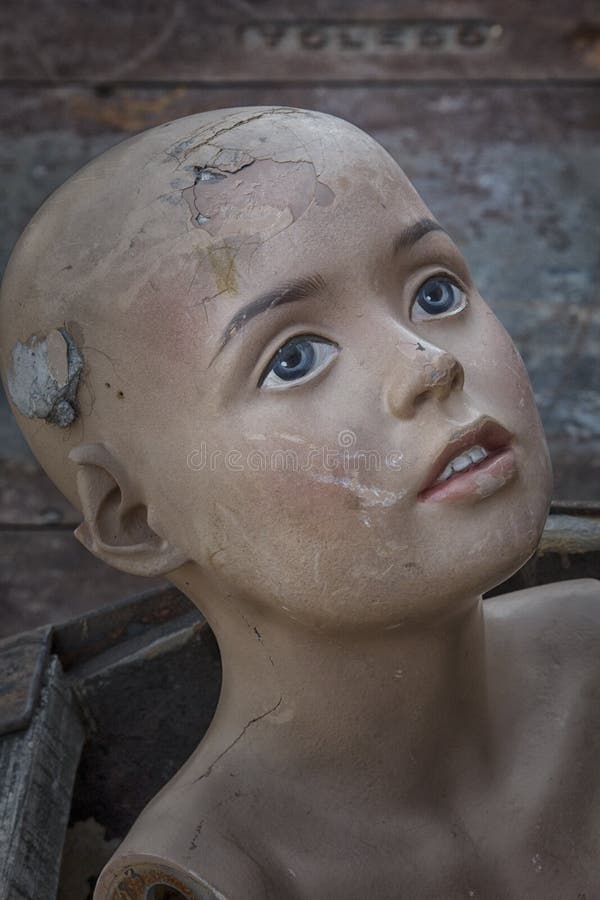 Creepy mannequin head stock image. Image of doll, eyes 93175311