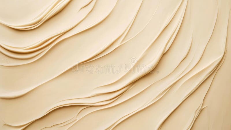 Cremă cosmetică bej care creează textură fină a tiparului ondulat stock image