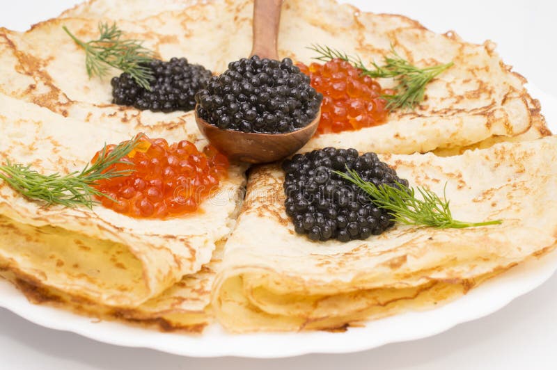 Фон блинов с икрой