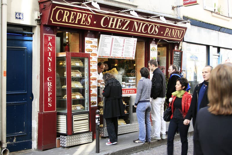 Crepes Street Restaurant I Paris Editorial Stock Image Image of popular, street 20375749