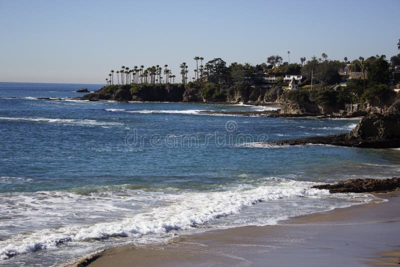 Crescent Bay van Laguna Beach, Oranje Provincie, Californië de V.S. stock afbeeldingen Crescent Bay van Laguna Beach, Oranje Provincie, Californië de V.S. stock afbeeldingen